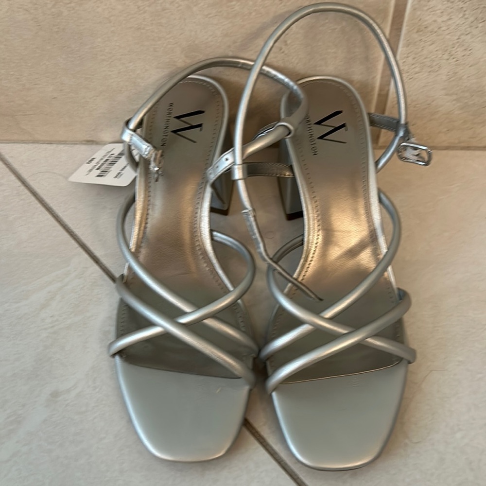 Brand new never worn silver sandals